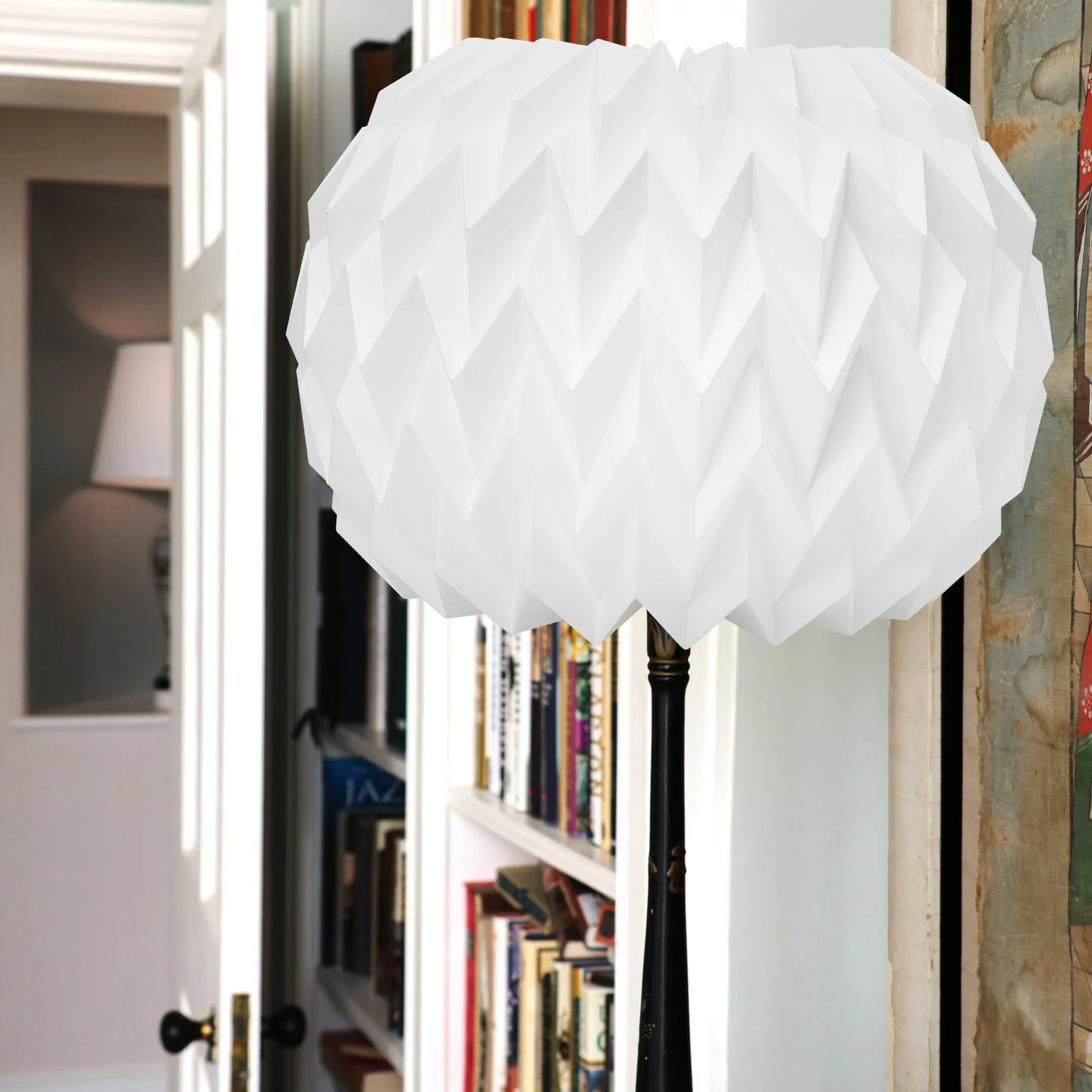 

Folding Origami Lantern Lampshade Creative Paper Hanging Light Cover Decorative Chandelier Lamp Shade for Home Bar Decor