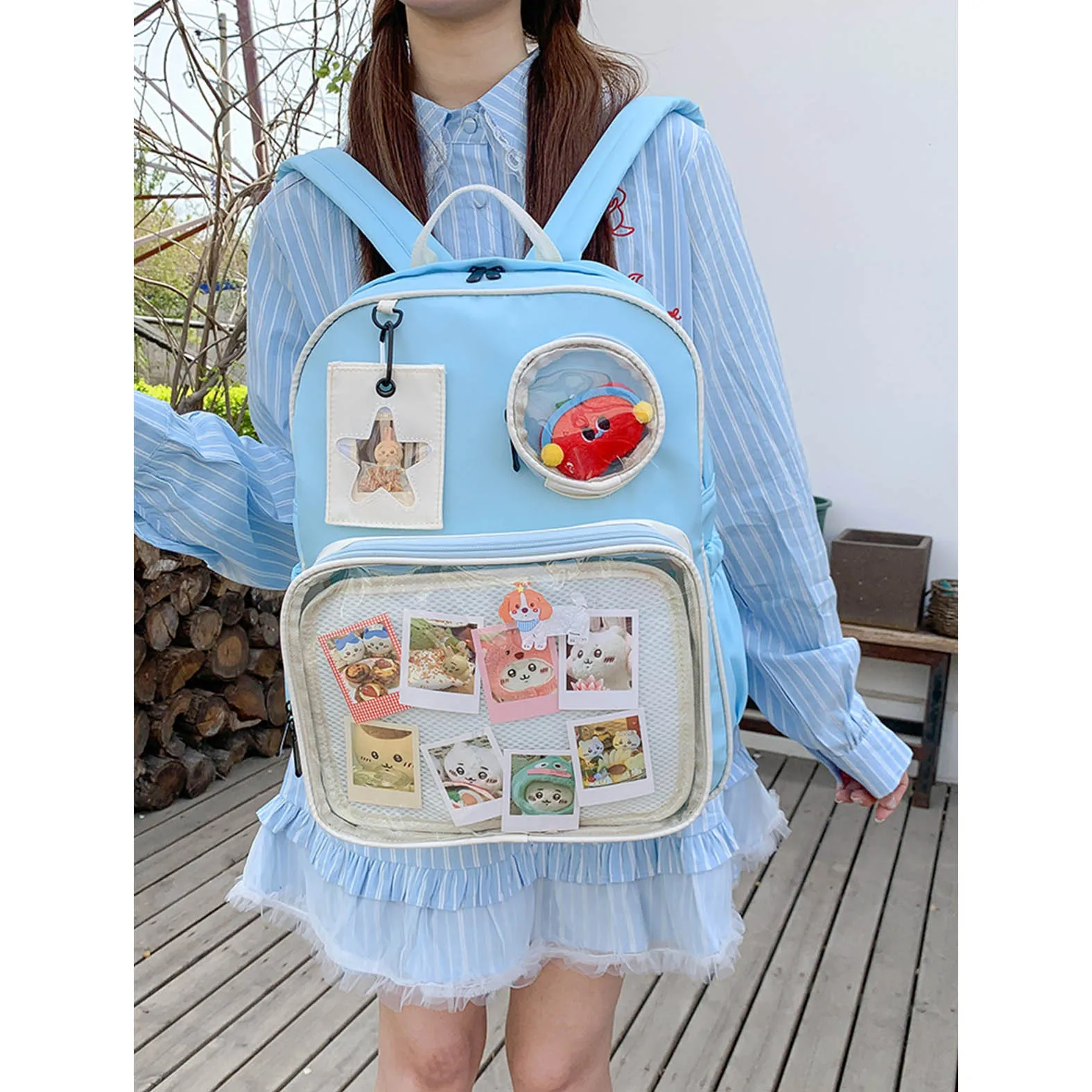 

2025 new backpack for girls, fresh and painful, suitable for middle and high school students, casual outdoor cartoon backpack