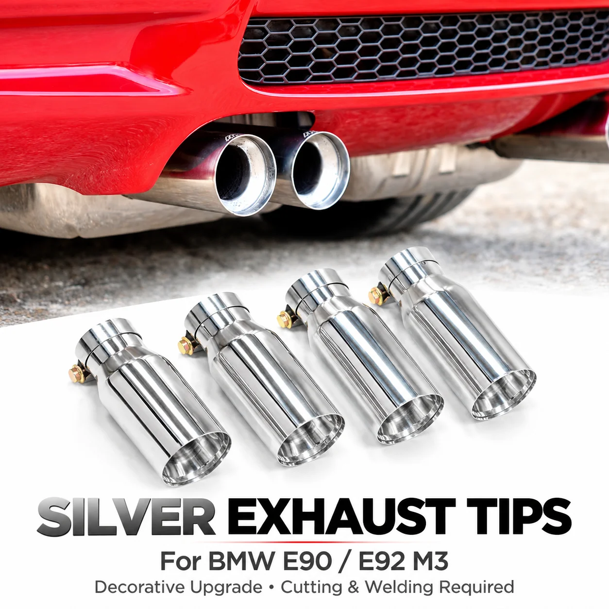 4pcs/lot Exhaust Tip For BMW M3 E9x E90 E92 E93 M PERFORMANCE 80MM EXHAUST TIPS 190mm Muffler Tip Tailpipe Nozzle