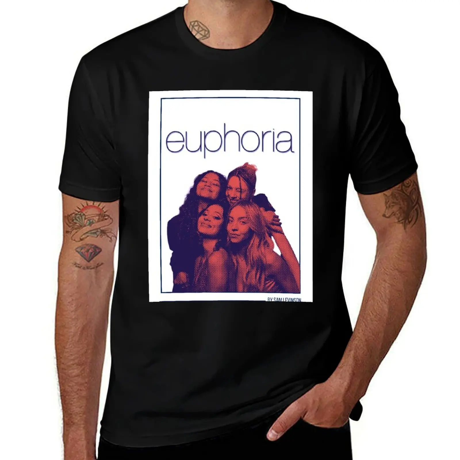 T-shirt avec affiche « euphoria girls », T-shirt ample pour grandes tailles