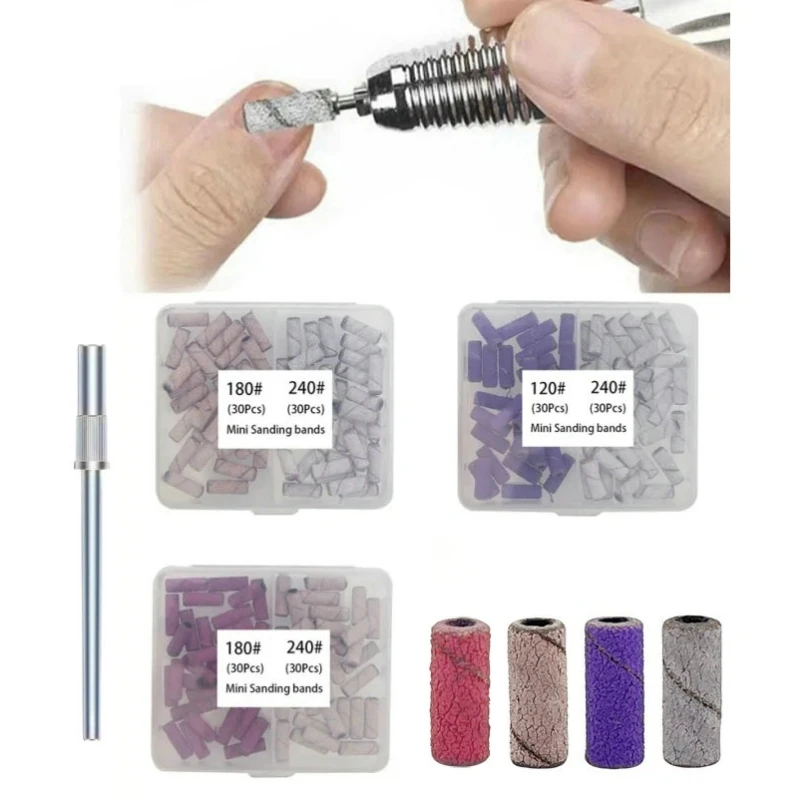 60 قطعة رشاقته 3.1 مللي متر زيبرا صغيرة مسمار الرملي العصابات آلة كهربائية مسمار لقمة ثقب UV جل الاكريليك مزيل طلاء الأظافر لأدوات الأظافر #1