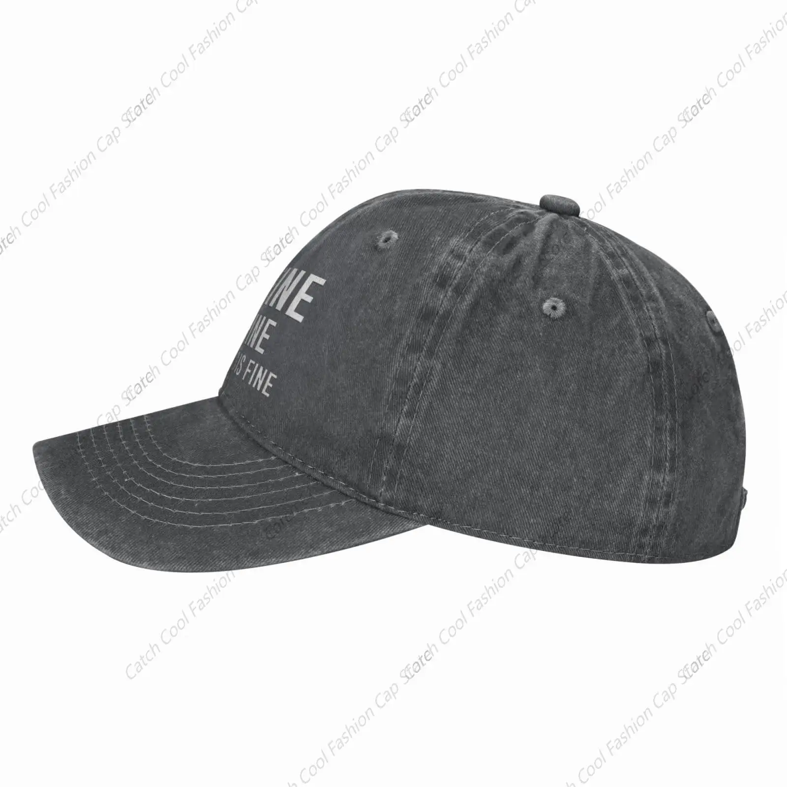 I's Fine semuanya baik topi bisbol untuk pria wanita, topi Trucker Denim Vintage bahan katun bisa dicuci, topi olahraga uniseks dapat diatur