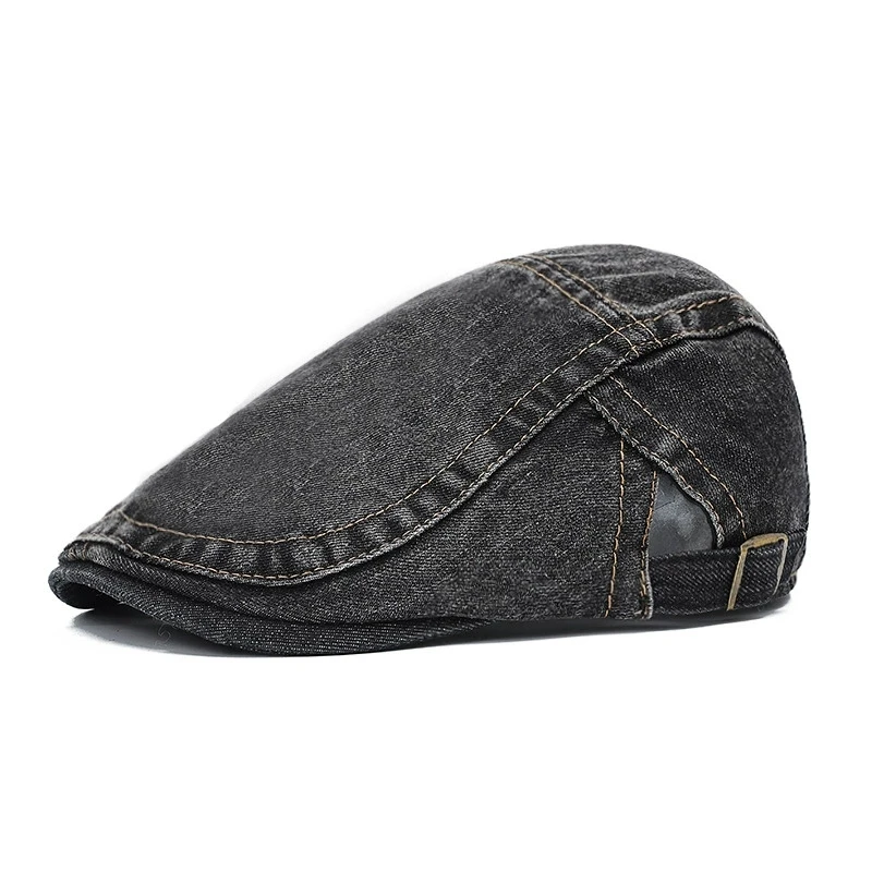 Denim-Zeitungsjungenmütze im japanischen Stil für Herren, modischer Retro-Hut, vielseitige Baskenmütze im koreanischen Stil, lässige Zeitungsjungenmütze für Damen, trendig – Detail 11
