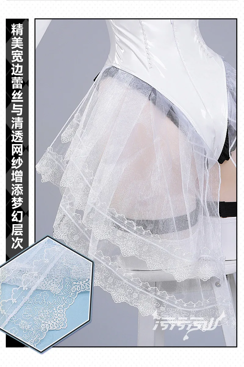 Azur Lane Linkage Automata 2B Cosplay Costume YoRHa No. 2 Type B Women's sexy leather jumpsuit Halloween party private suit view 6