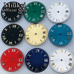 Miuksi 28.5mm sterile dial black blue green white watch dial fit NH35 movement