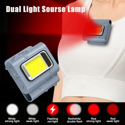 800mah 6w led night running luz ao ar livre magnética mochila de segurança silicone clipe andando lâmpada vermelho piscando farol de emergência