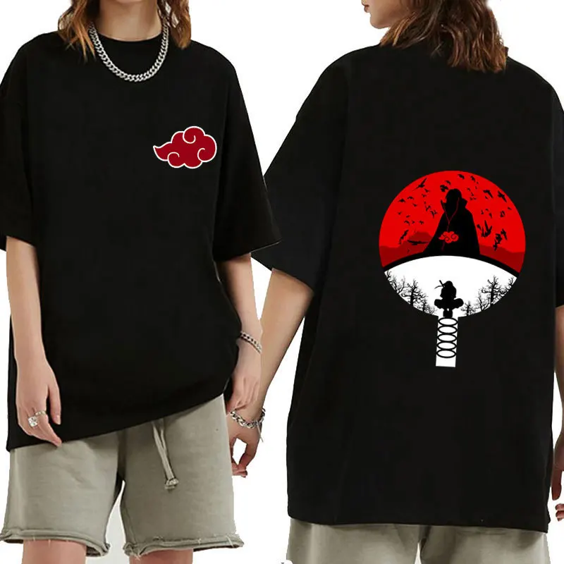 

Anime Naruto Uchiha Itachi printed short-sleeved T-shirt, unisex, loose and casual T-shirt, summer couple's top