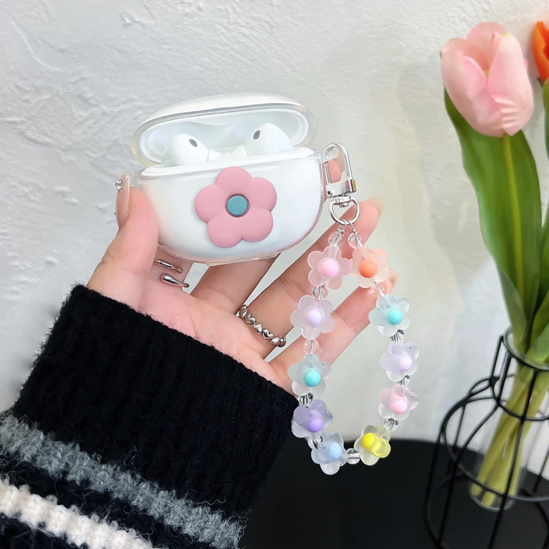 لطيف أرنب حقيبة سماعة الاذن ل يدق استوديو براعم/صالح برو حالة عالية الجودة واضح سيليكون غطاء وقائي ل يدق صالح برو