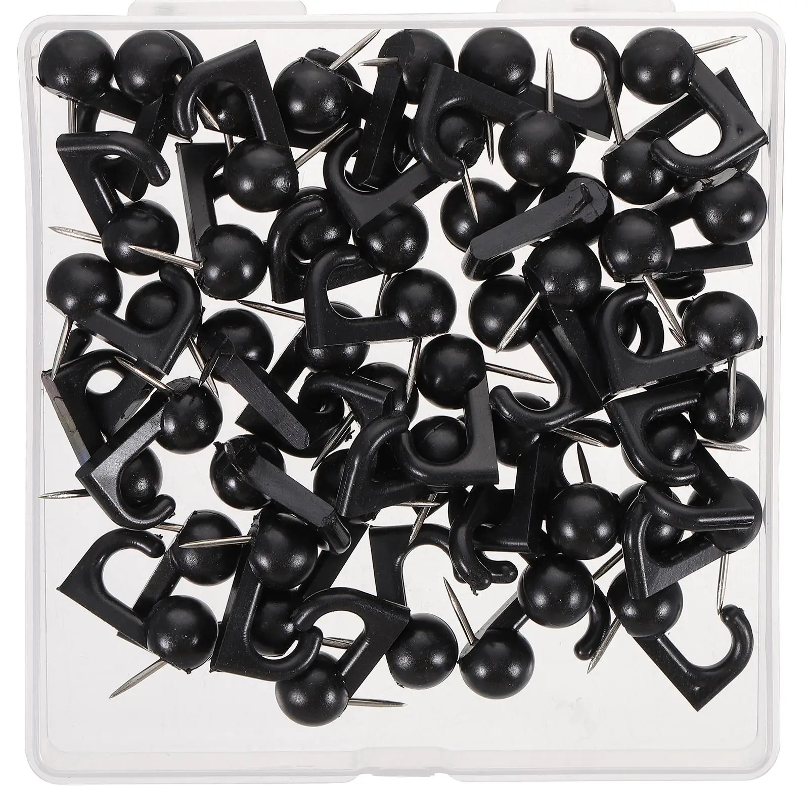

50 Pcs Metal Hook Wall Hanging Tacks Hangings with Hooks Push Pin Picture and Pins Pushpin