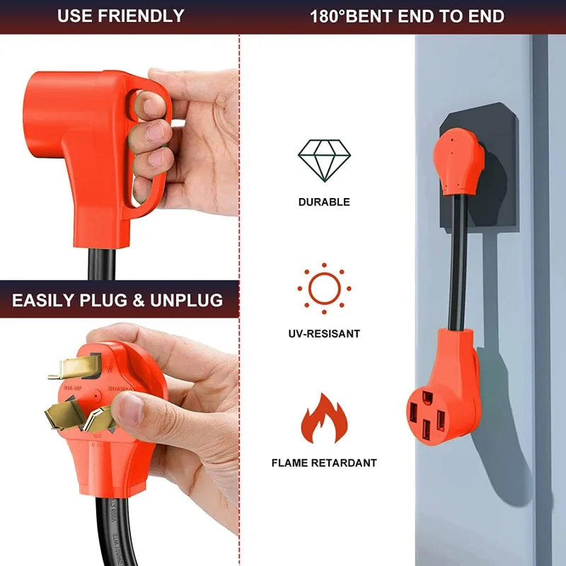 NEMA 10-30P to 14-50R EV Charger Adapter Cord 30 AMP Dryer to 50 AMP EV/RV Conversion Adapter Replacement for Tesla