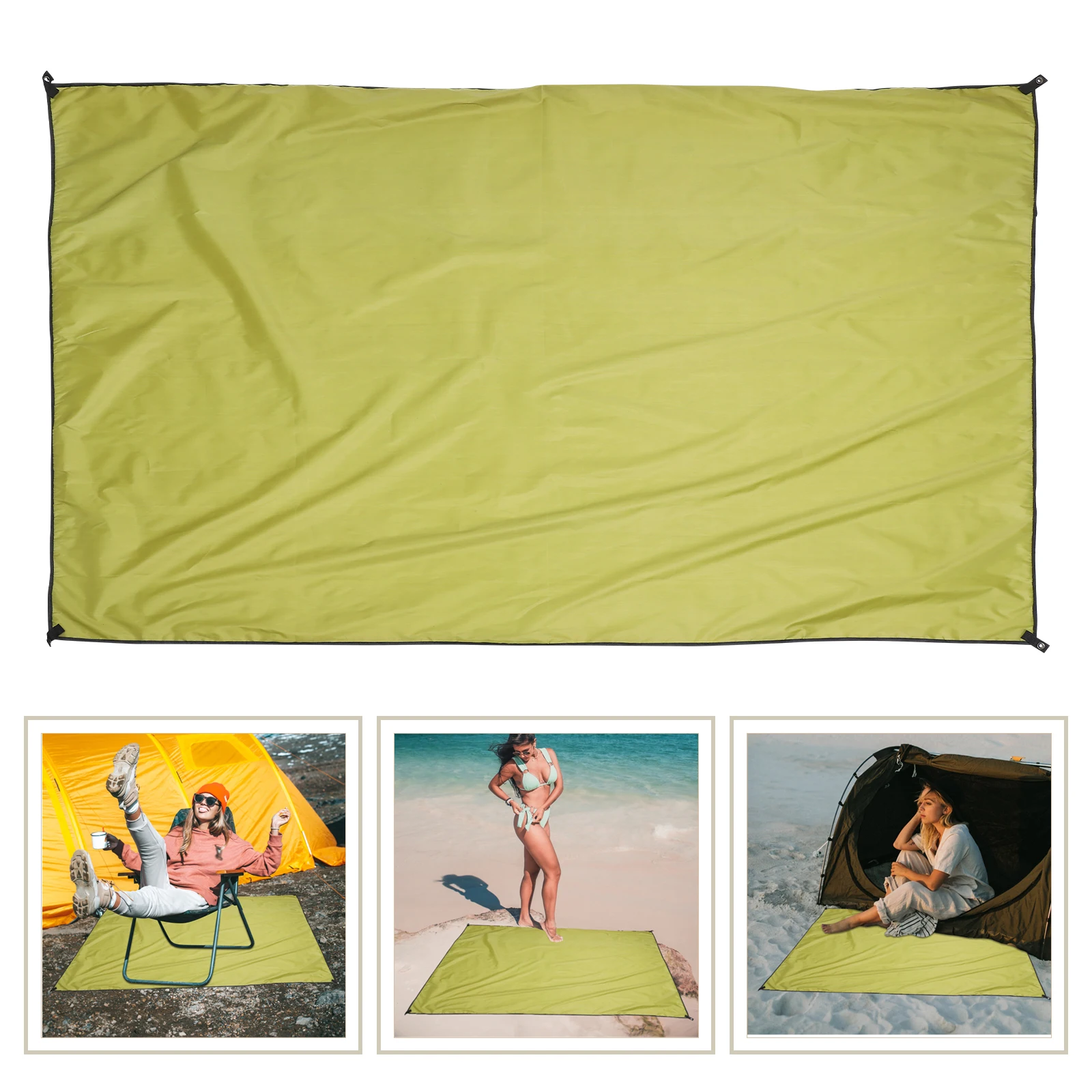 

Waterproof and Moisture-proof Pad Camp Blanket Tent Camping Accessories Picnic Light Thin Beach Mat Green