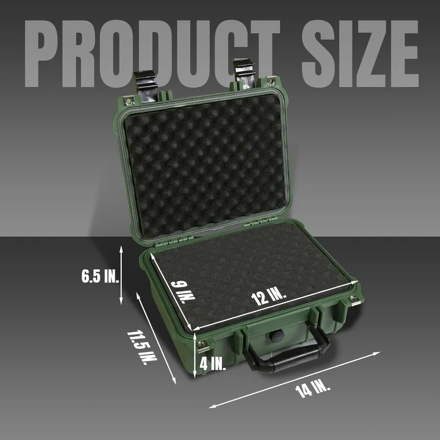 14x11.5x6.5 بوصة حافظة صلبة المحمولة الطقس مقاوم للماء حافظة كاميرا واقية مع رغوة قابلة للتخصيص مصممة لكاميرا الطائرات بدون طيار