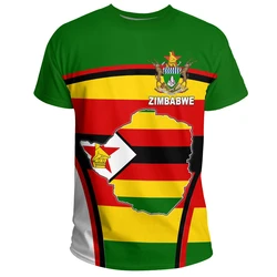 Zimbabwe National Flag Graphic T-shirt Summer Casual Streetwear Men's Fashion Loose Tee Shirts Boy Oversized Short Sleeve Tops