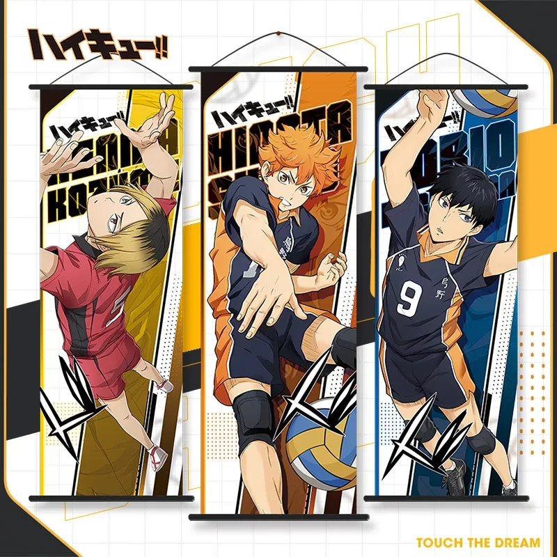 

Anime Haikyuu!! Shoyo Hinata Tobio Kageyama Scroll Canvas Wall Hanging Painting Home Decor Anime Poster Wall Art Room Decor gift