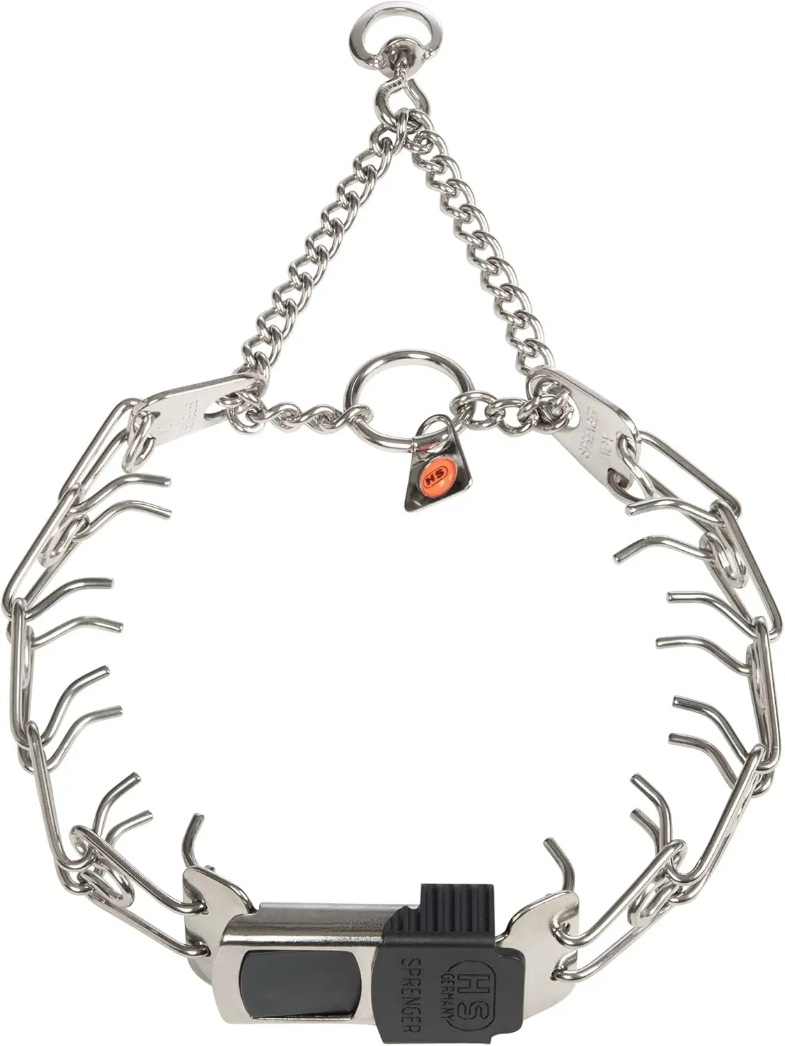 

Adjustable Stainless Steel Dog Training Collar with Quick Release, Swivel Ring for Small to Medium Dogs Up to 15" Neck