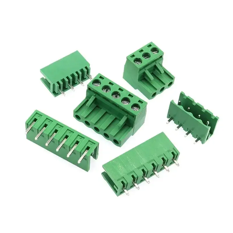 Wire connector 2 sets 5.08 mm green terminal PCB straight bending pin socket KF2EDGK plug-in type 2345678910p