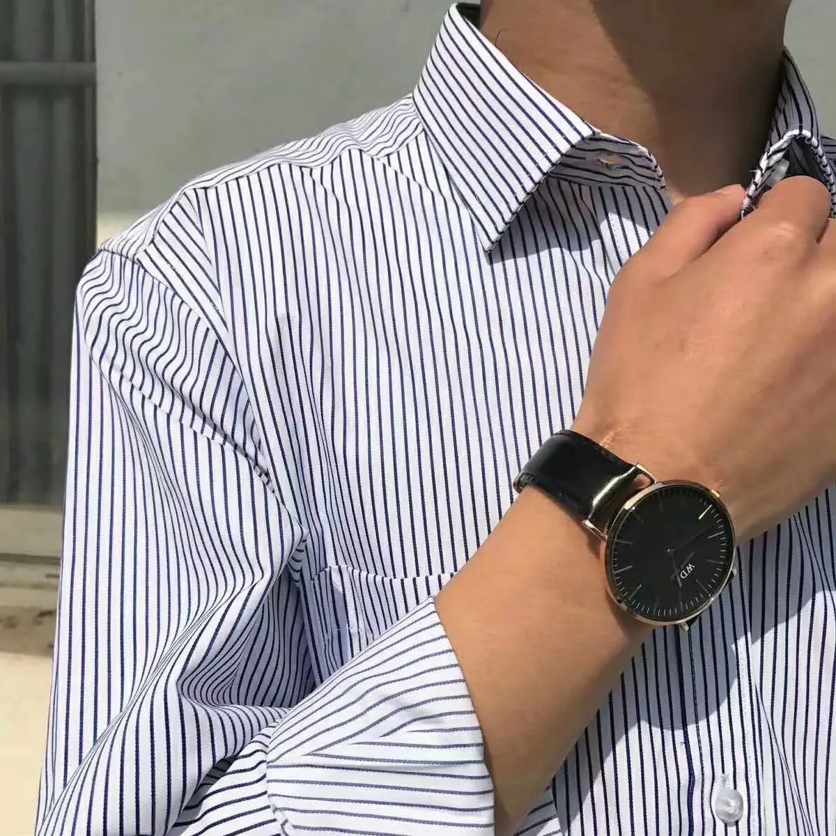 Premium Stripe Men's Shirt American Retro Loose Long Sleeve Business Casual Formal Commute Workwear Standard Fit Youth Popular