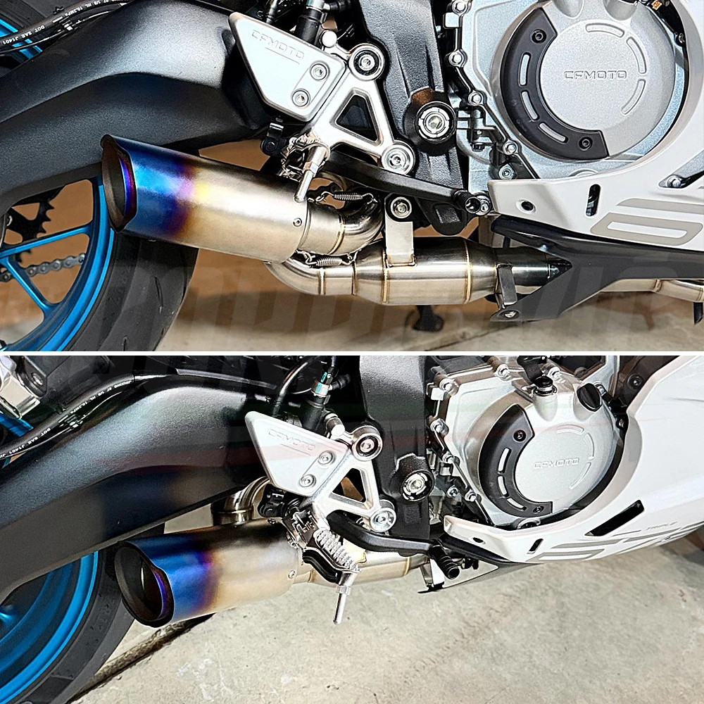 Motorcycle Exhaust Escape Front Link Pipe Connection 51mm for 675SR 675NK CF675SR - Performance Parts & Accessories
