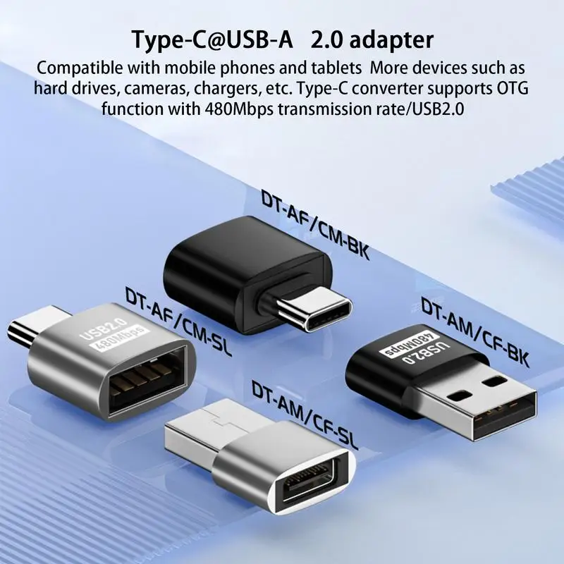 USB 2.0 Type-C адаптер типа OTG Type C USB C «папа»-USB «мама»