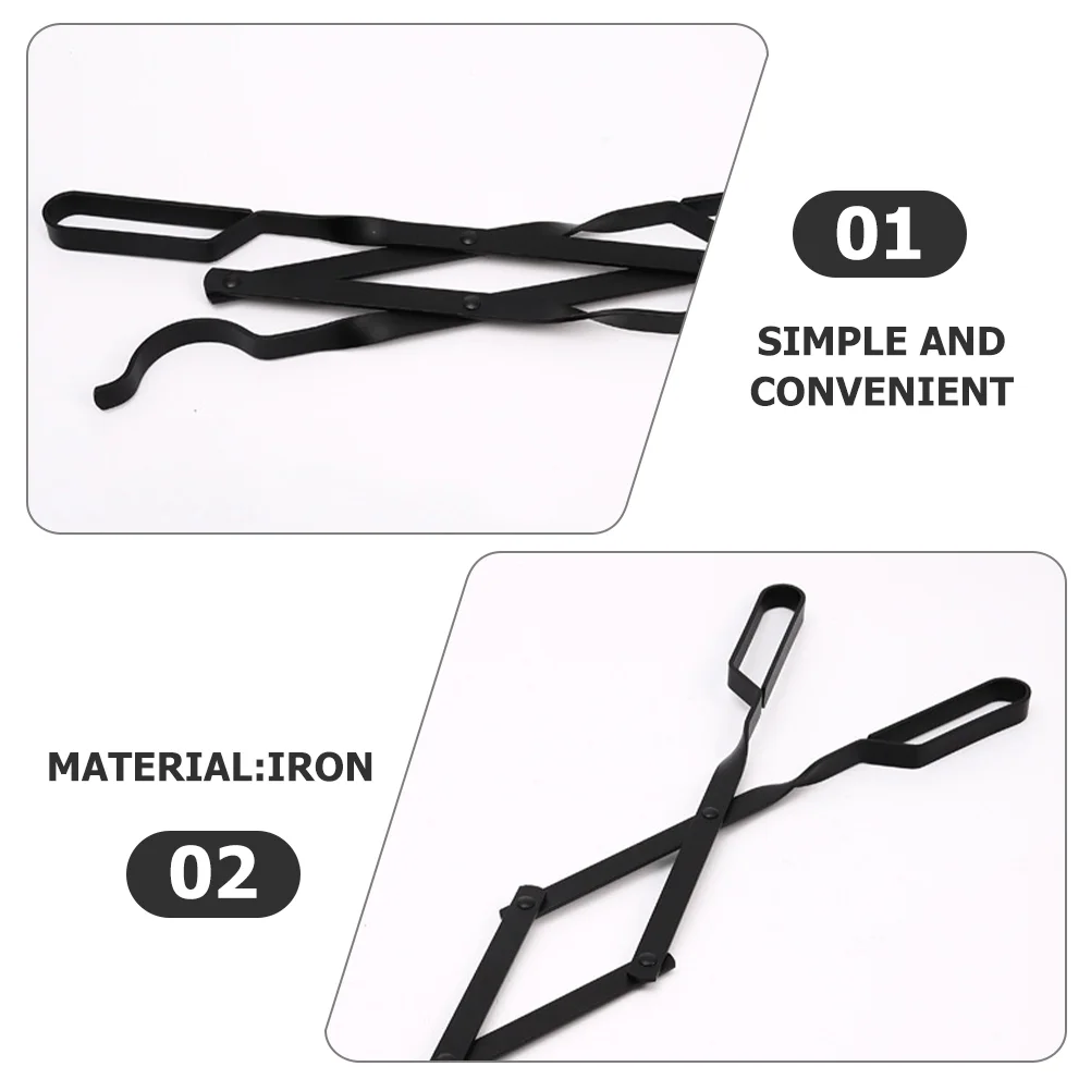แหนบคีมดับเพลิงเตาผิงพับทนไฟ Claw Gripper ในร่มและกลางแจ้งเครื่องมือแบบพกพา Logs เหล็กฟืนสําหรับ