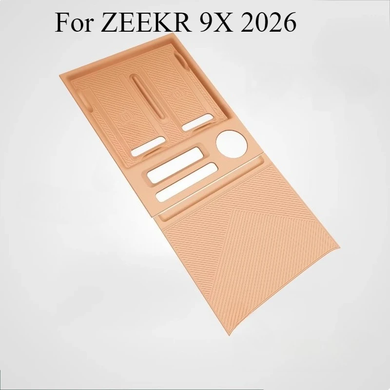 For ZEEKR 9X 2026 | Premium Silicone Console Protection Set | Wireless Charger Pad, Cup Holder Inserts & Center Tray Mat