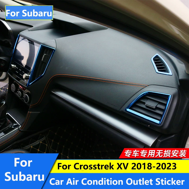 Car Center Air Condition Outlet For Subaru XV Crosstrek 2018 2019 2020 2021 2022 2023 Side Air Vent Sticker Interior Accessories