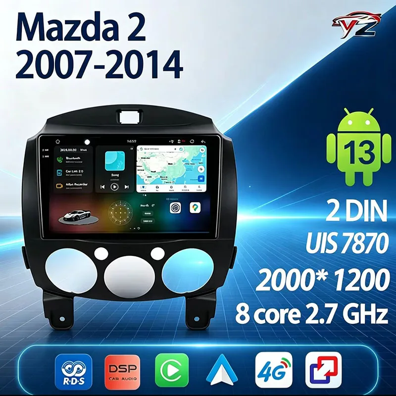FYT-7870  For Mazda 2 DE 2007 - 2014 CarPlay Android Auto Car head unit Auto radio Car Radio Multimedia Stereo 2 DIN