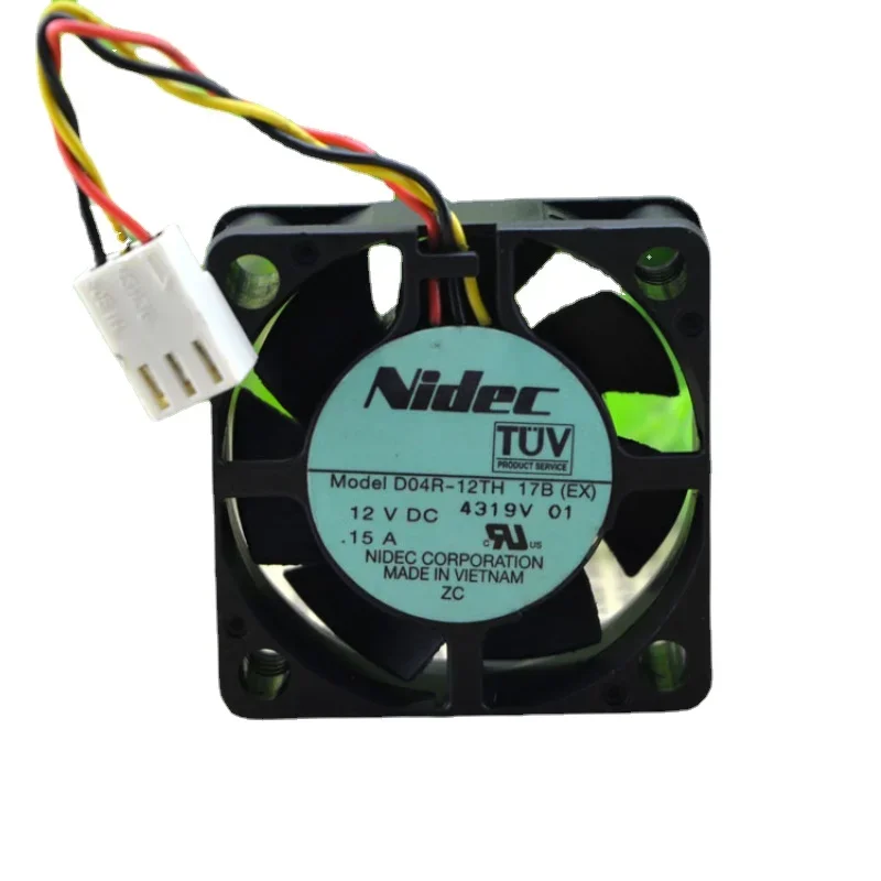 New Fan Nidec D04R-12TH 17B DC 12V 0.15A 4cm 40mm 4015 Big Wind Fan