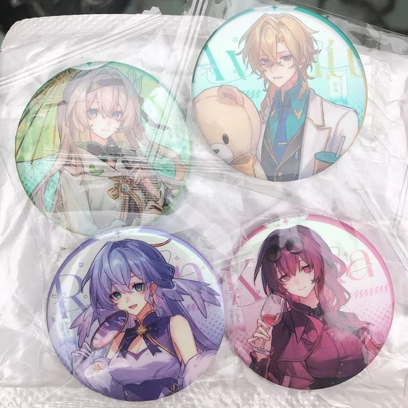 Honkai: Star Rail Robin Firefly Kafka, insignia de Aventurina, broches bonitos de Anime, Pin esmaltado de plástico hecho a mano, 58mm