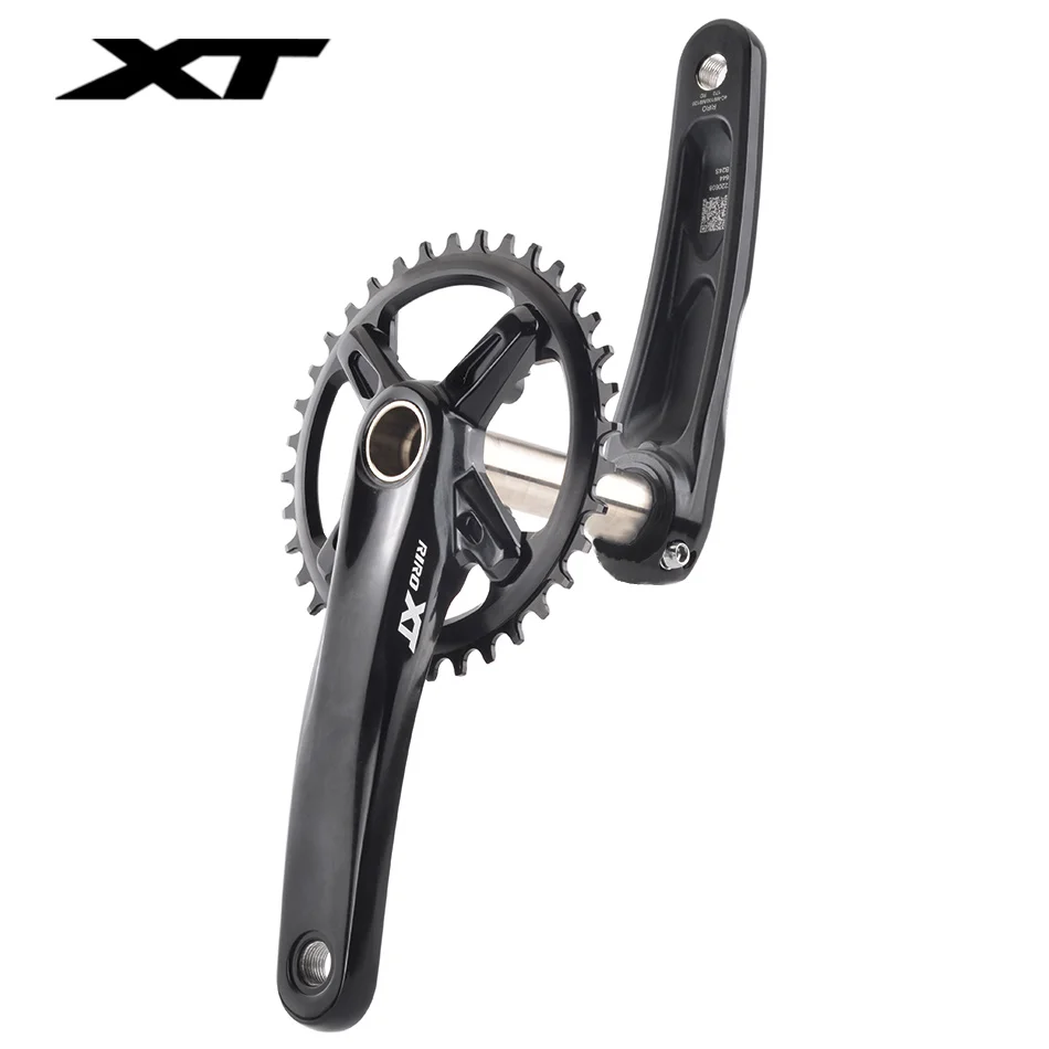 XT Bicycle Crankset 104BCD MTB Bike Crank Chainring Bike 170mm 175mm Bright Black 32T 34T 36T 38T Aluminum Alloy with Bottom