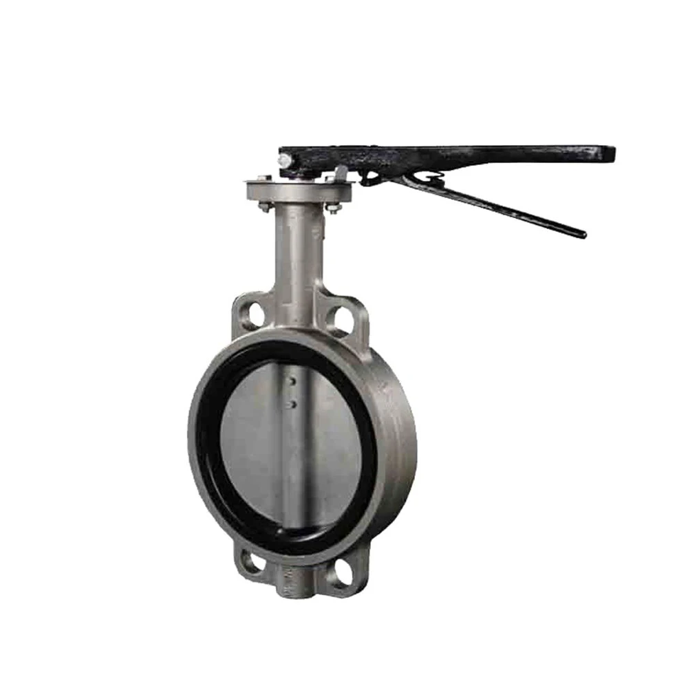 Various sizes COVNA DN150 6 inch PN16 NBR Rubber Seat Wafer Type Bare Shaft Stainless Steel Handle Butterfly Valve upvc/brass/st