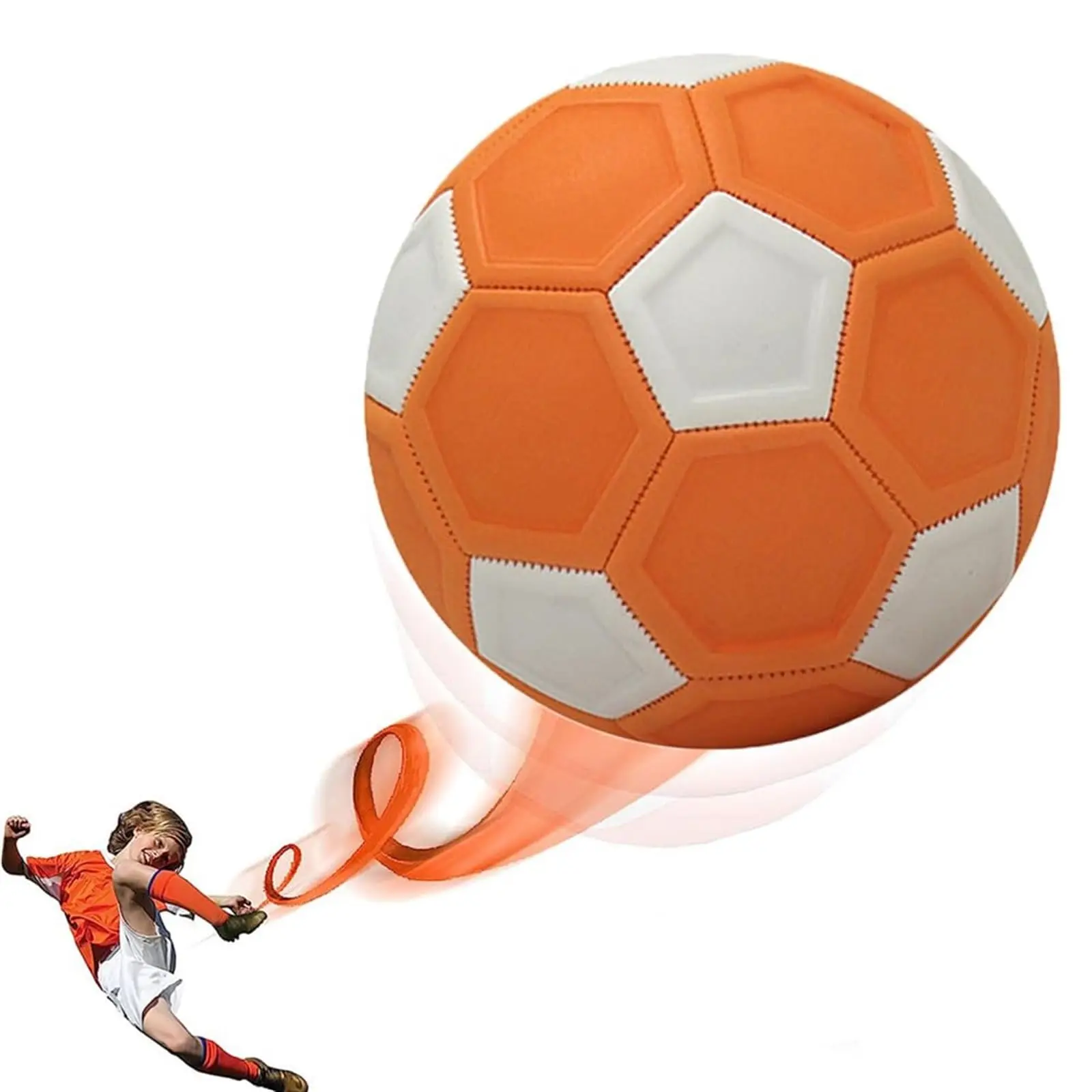 

Magic Arc Swing Soccer No. 4 Curve Magic Swing Light Soccer with Air Cartridge Ball Bag White Orange 1x Ball 1x Air Pump 2x Air