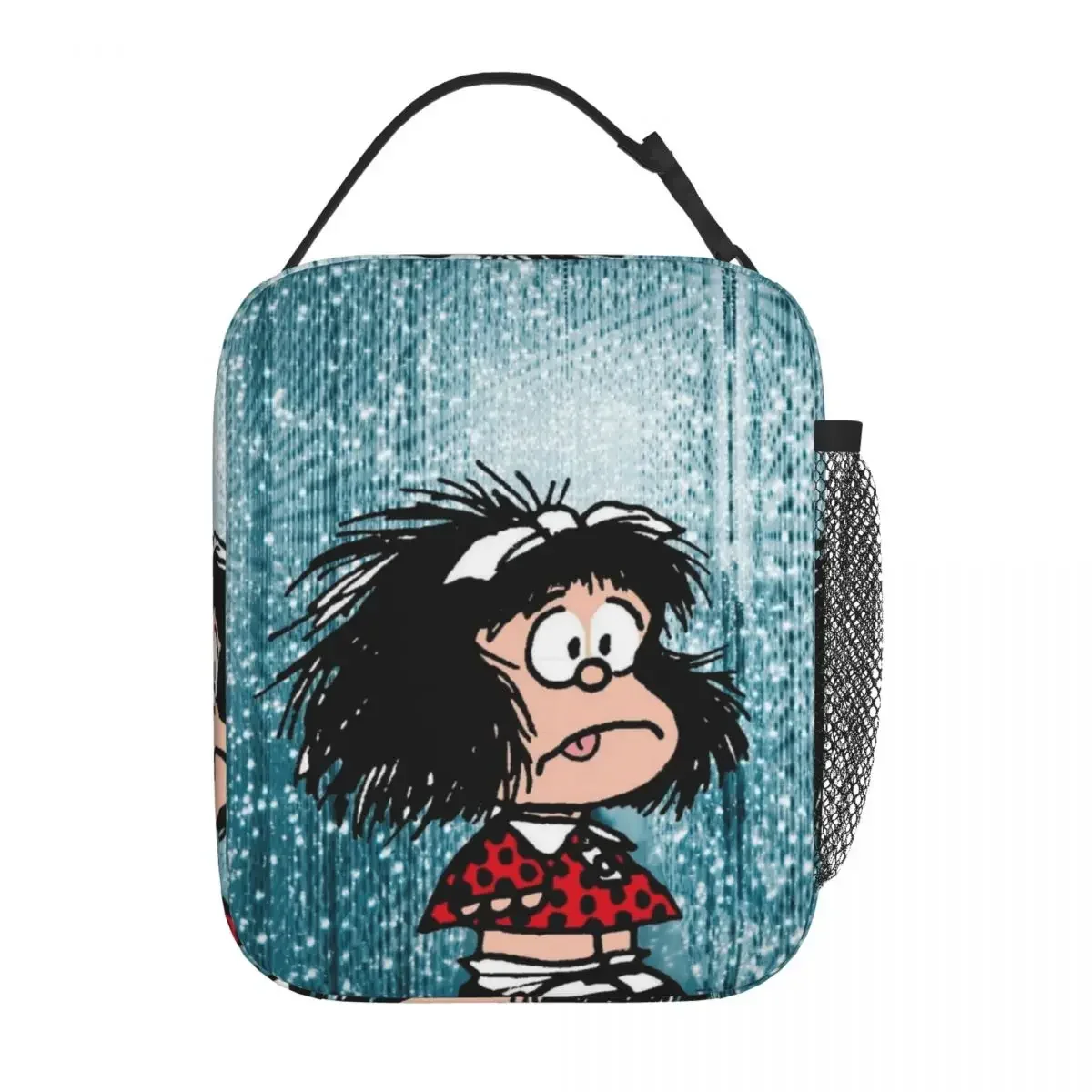 Mafalda In Shock Lunch Bag Argentine Cartoon Quino Comic Funny Lunch Box For Child Cooler Bag Oxford Thermal Tote Handbags