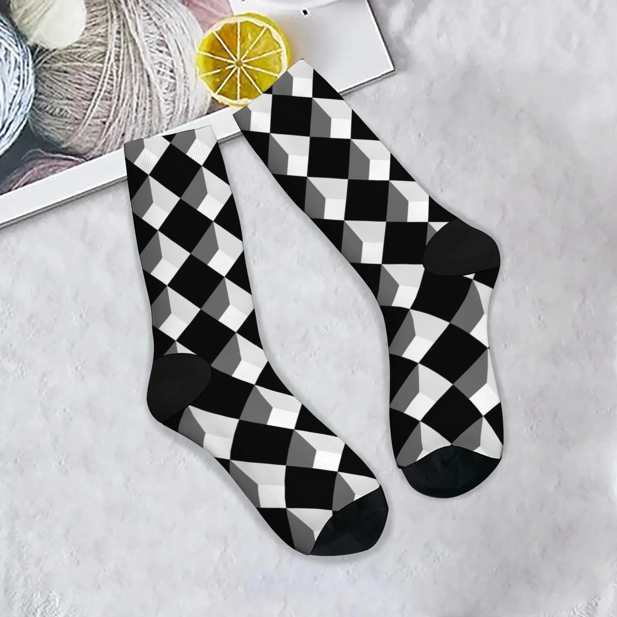 Geometric Minimalist Socks Soft Comfortable Skin-friendly Men's Socks Outdoor Sports Leisure Street Hip-hop Novel Holiday Gifts