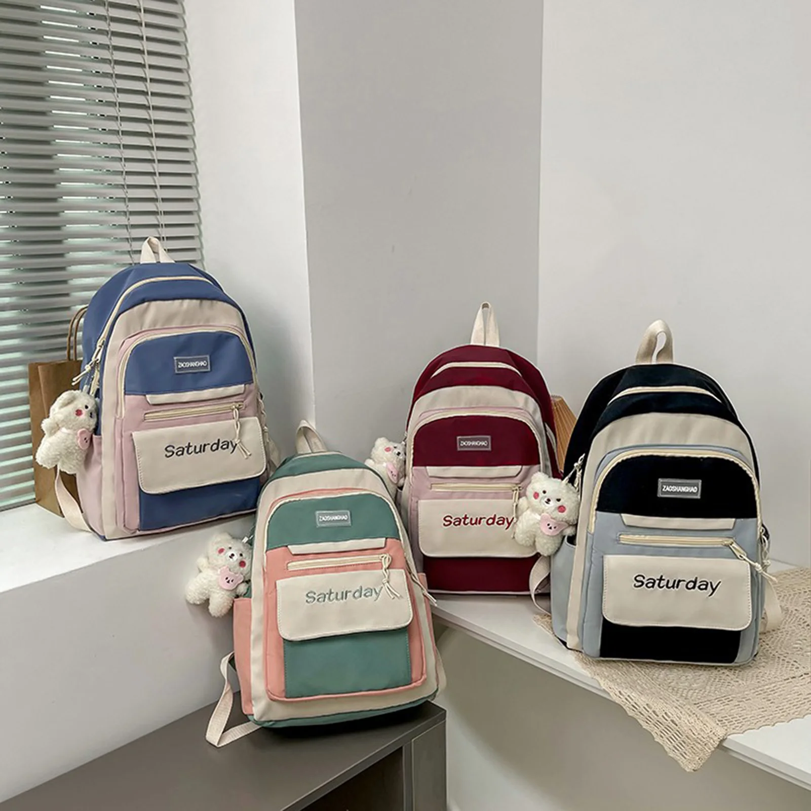 Waterproof Schoolbag for Girls Anti Theft Daypack with Front Utility Pocket for Primary School Bags Travel Back Pack