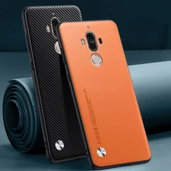 Luxury PU Leather Case For Huawei Mate 9 Back Cover Matte Silicone Shockproof Full Protection Phone Case For Huawei Mate9 Coque