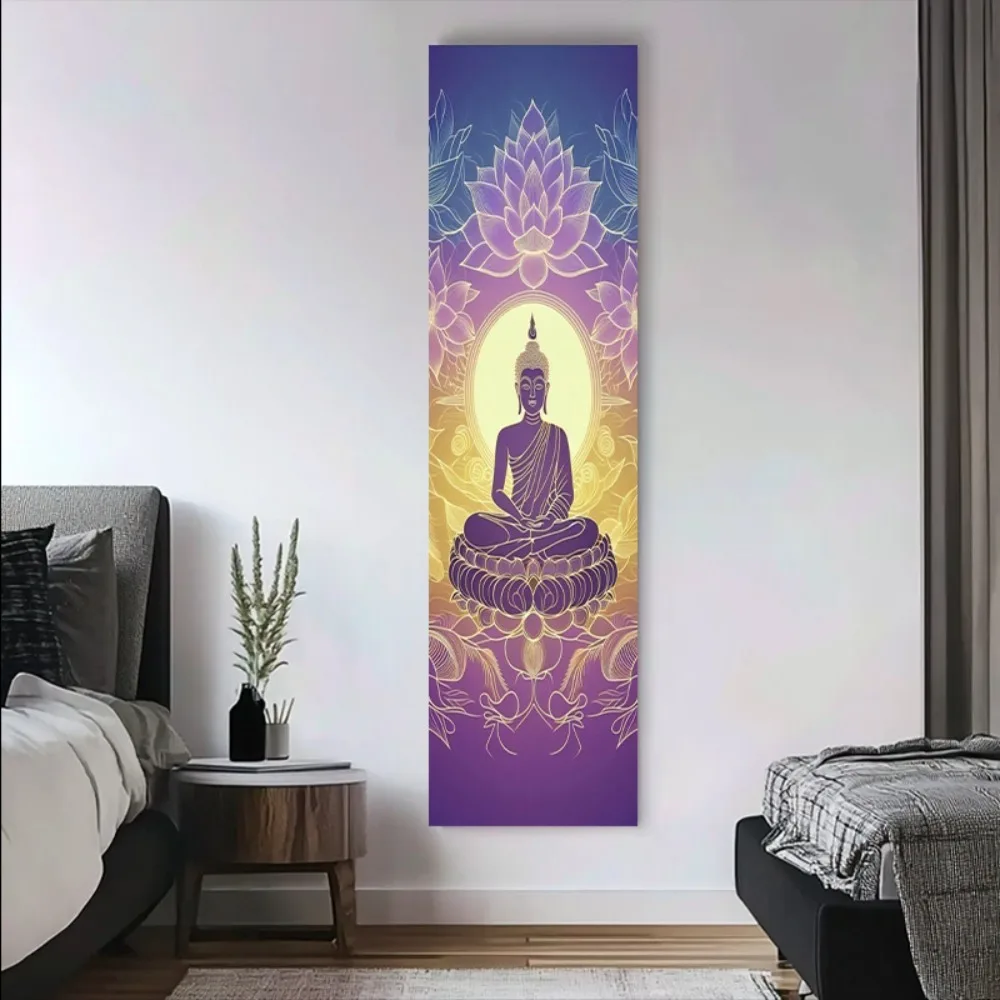 Wandteppich in Verschiedenen Größen mit Zen-Lotus-Buddha-Motiv, Bedruckt, aus Polyester, für Wohnheim und Heimdekoration, Boho-Stil, Yoga
