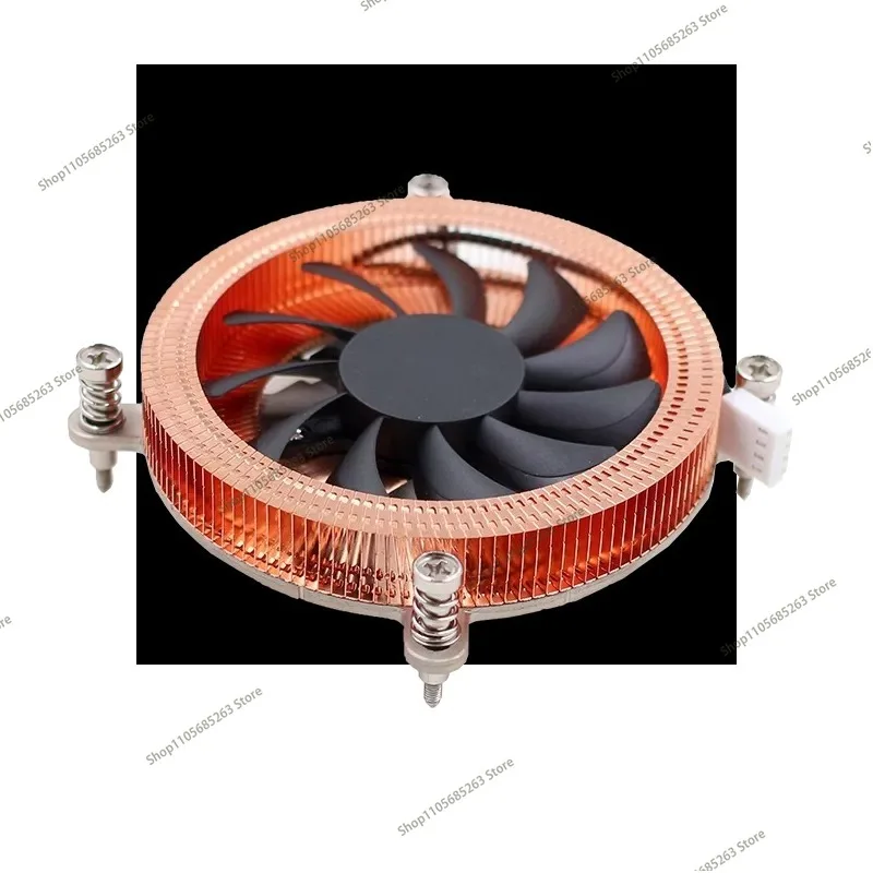 Desktop computer CPU down-pressing, ultra-thin 1U pure copper heat pipe silent radiator fan