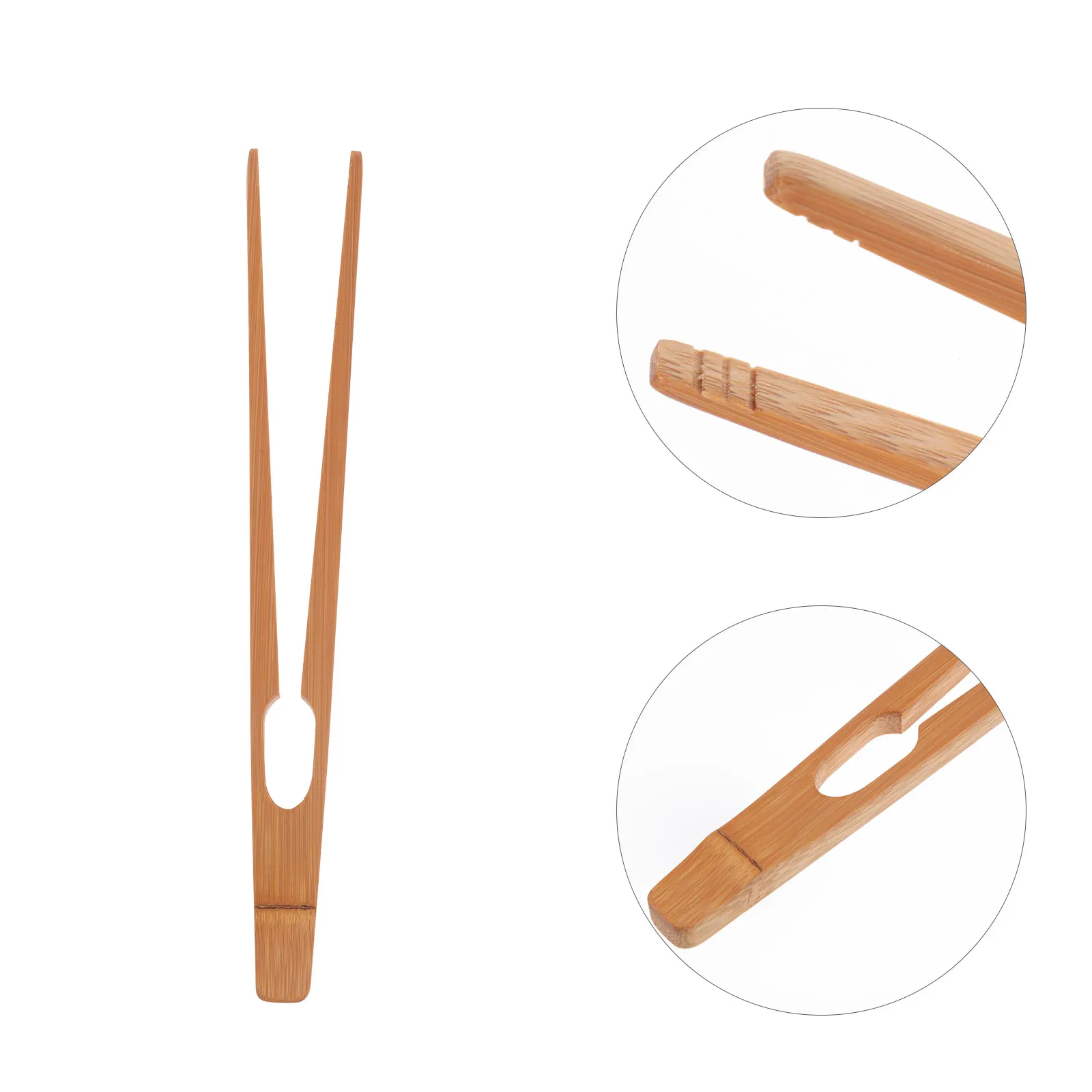 

1pc Bamboo Food Tong Barbecue Clamp Bread Clip Kitchen Tool Ergonomic Non-Slip Handle Outdoor Food Tong Indoor Use