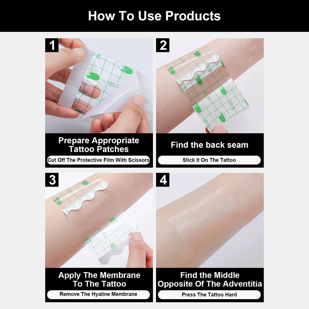 10/5/2 متر الوشم شفاء فيلم بولي Tape الشريط مقاوم للماء الوشم الرعاية اللاحقة واقية الجلد لاصق إصلاح الضمادات لفة الوشم اكسسوارات