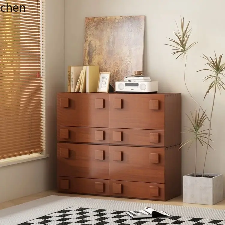 YFY  Solid Wood  of Drawers Living Room Combination Storage Cabinet Module Bedroom Sofa TV Cabinet