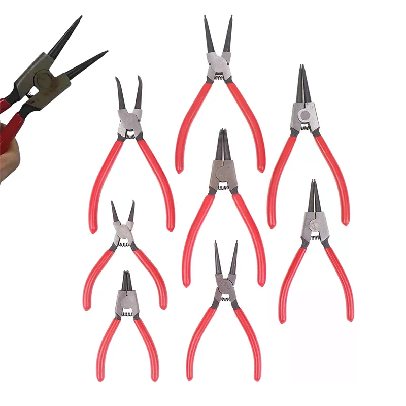 Hand Tool 5/6/7 Inch Internal External Pliers Retaining Clip Carbon Steel Multifunctional Snap Ring Circlip Pliers