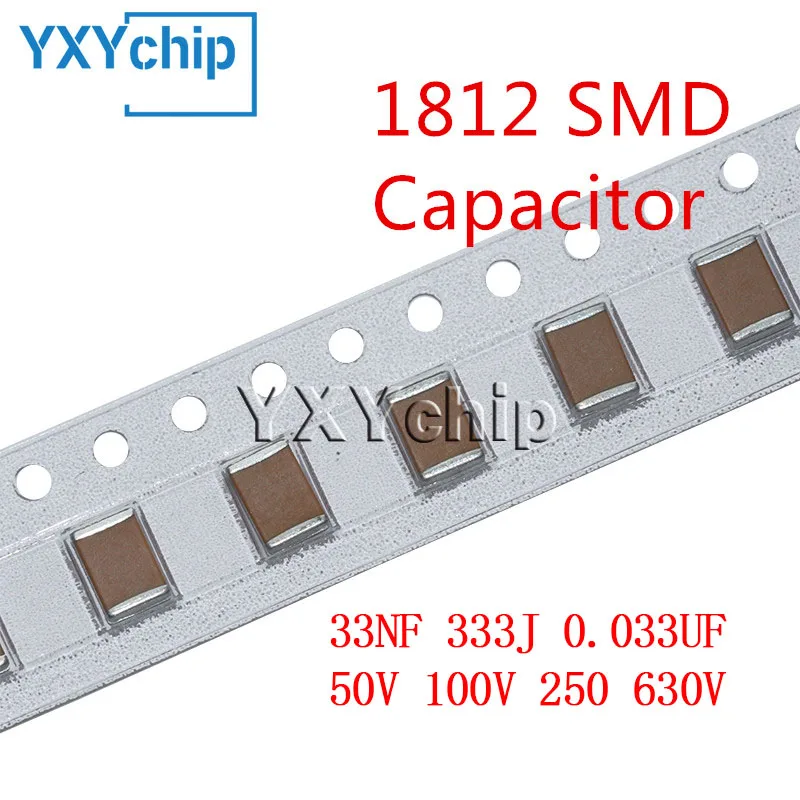 

5pcs 1812 33NF 333J 0.033UF 50V 100V 250 630V NPO C0G SMD Chip Multilayer Ceramic Capacitor