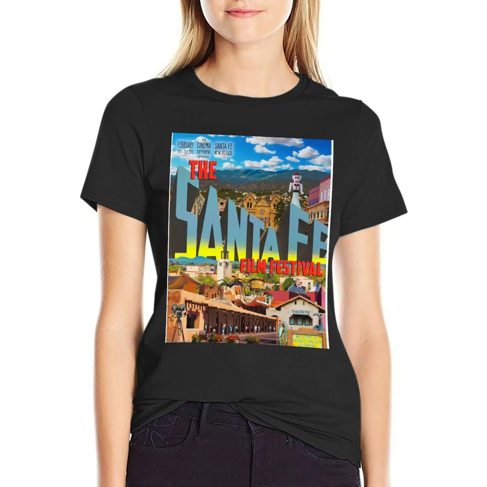 22nd Annual Santa Fe Film Festival Official Poster T-Shirt anime clothes Short sleeve tee t-shirt dress for Women plus size sexy