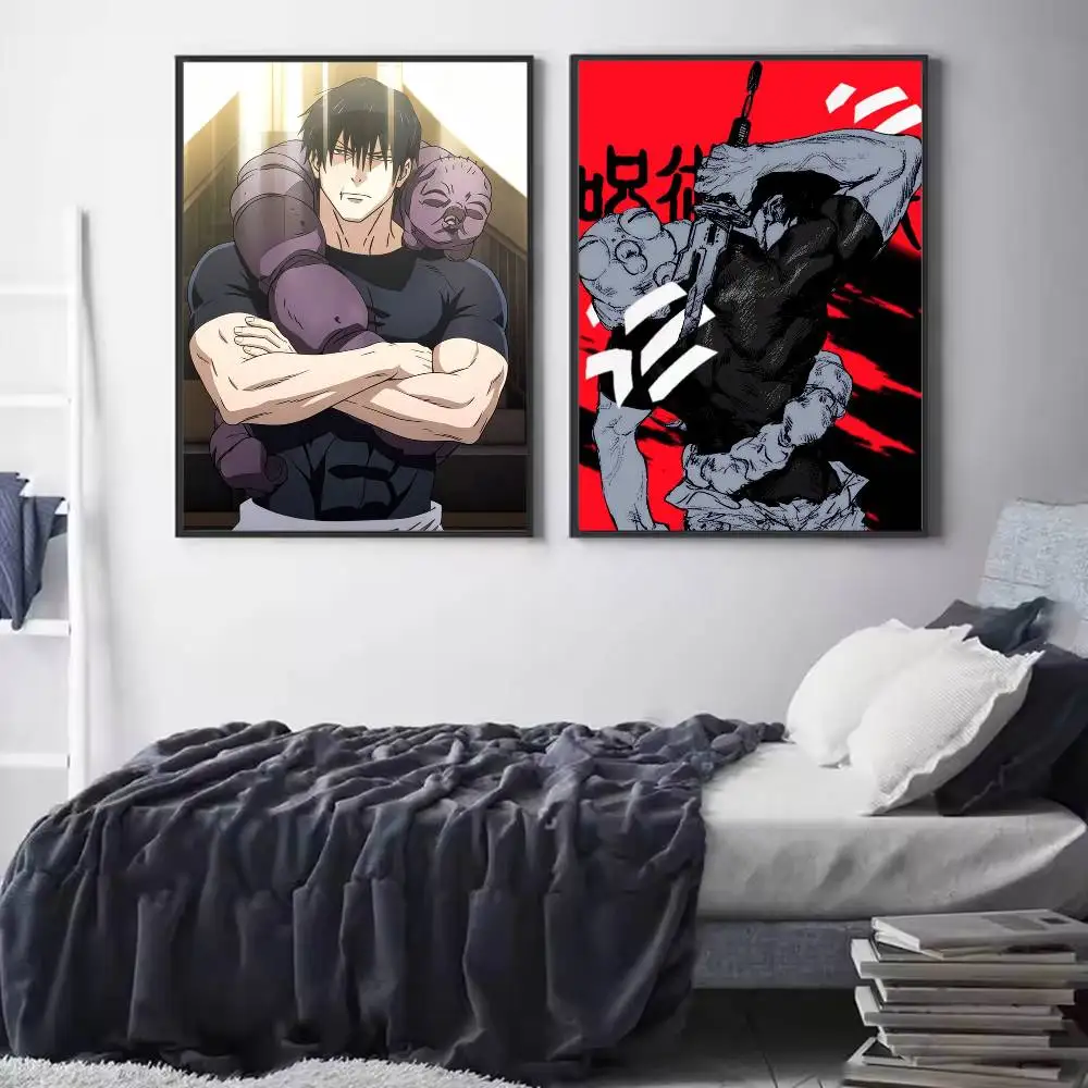 Anime Action J-Jujutsu Kaisen Fushiguro Toji Poster Versatile HD Waterproof Wall Art Self-Adhesive Decor for Any Space Ideal