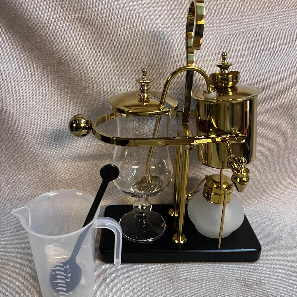 Royal Belgian Balancing Siphon Coffee Maker - Gold Polished Brass royal balancing belgium Siphon Coffee Maker