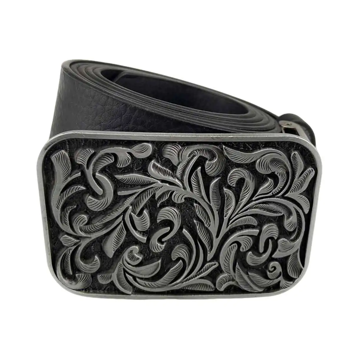 Retro Rectangular Shape Three-dimensional Embossing Design Men's Belt Buckle