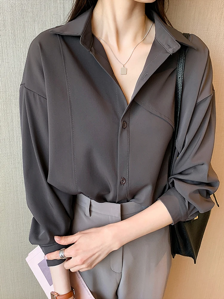 

Spring 2025 Women's Shirt Layering Inner Wear Design Unique Shirt Jacket Korean Style Long Sleeve Straight Cut Commute Fashion