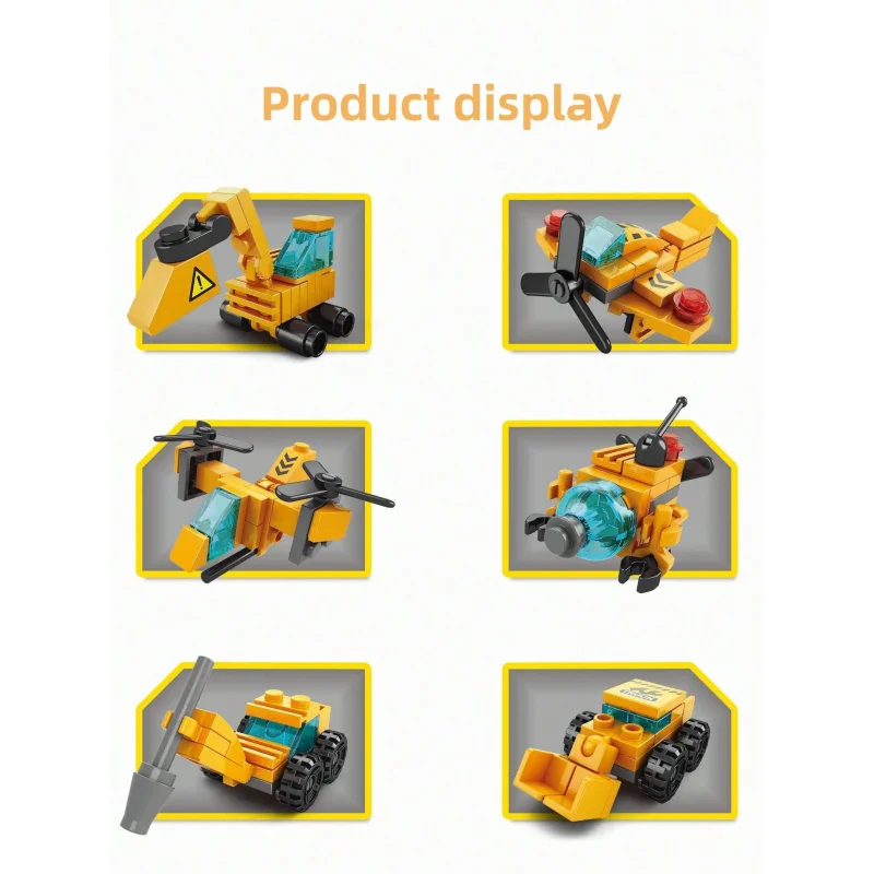 Juego de bloques de construcción de ingeniería urbana de 136 piezas: construir 7 modelos geniales: aviones de construcción, vehículos, submarino y más |   STEM