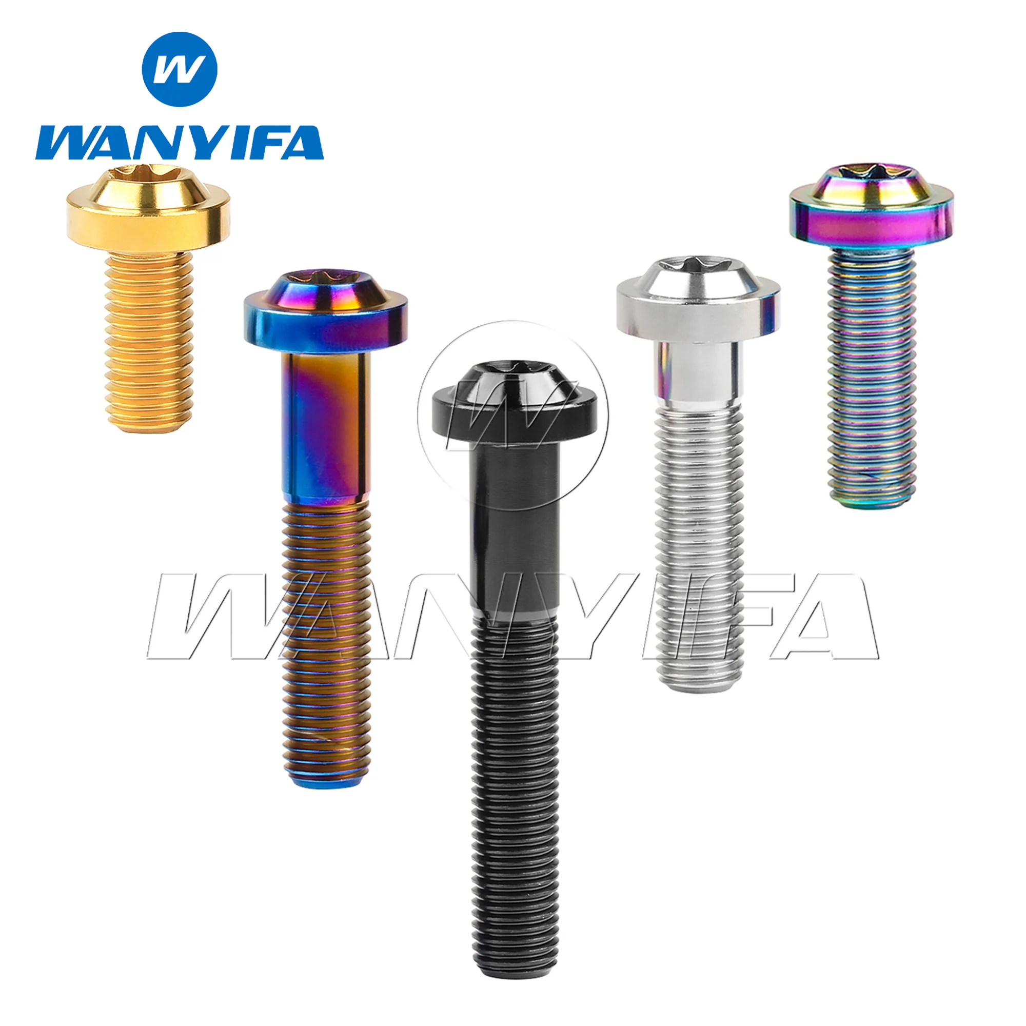 Wanyifa Titanium Bolt M10X10/15/20/25/30/35/40/45/50/60/65Mm Pitch 1.25/1.5mm Flower Head Torx T45/T50 for 摩托车零件